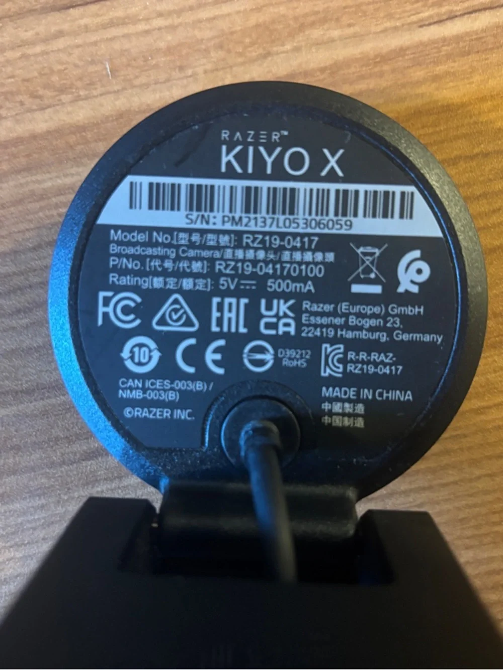 Razer Kiyo XBlack USB 1080p Wide-Angle Streaming Webcam